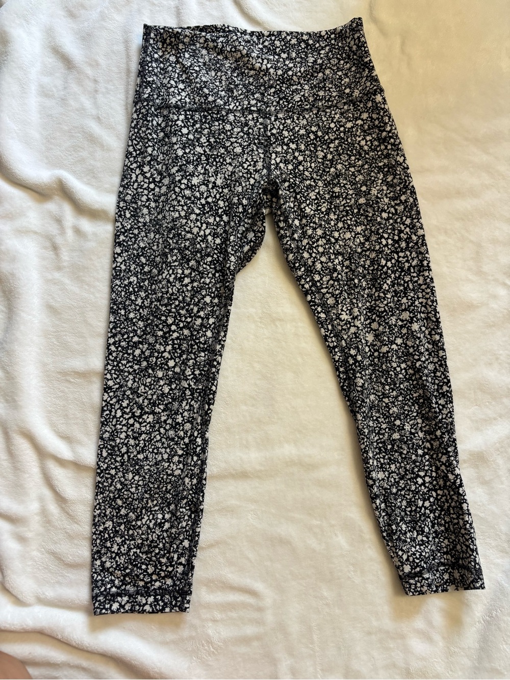 lululemon athletica Black & White Micro Floral High-Rise Leggings